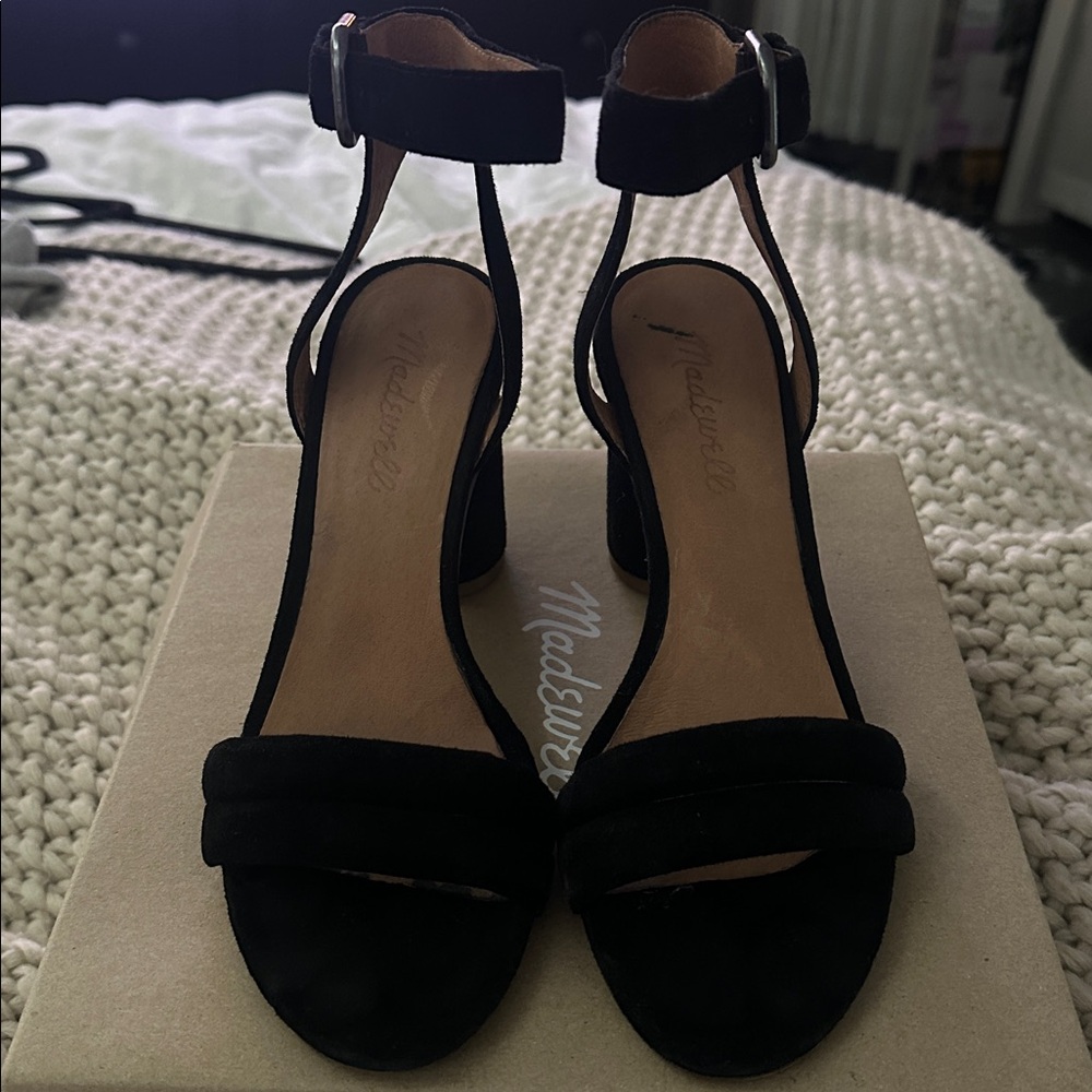 Madewell Black Strappy Block-Heel Sandals